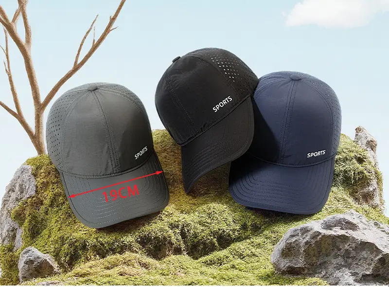 Men Sports Cap Grey Breathable UV Protective — feature 15