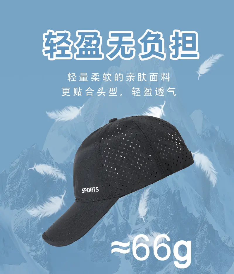 Men Sports Cap Grey Breathable UV Protective — feature 8