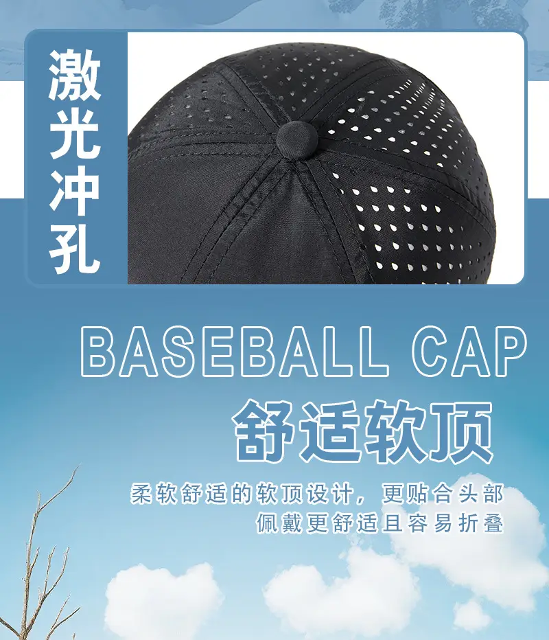 Men Sports Cap Grey Breathable UV Protective — feature 9