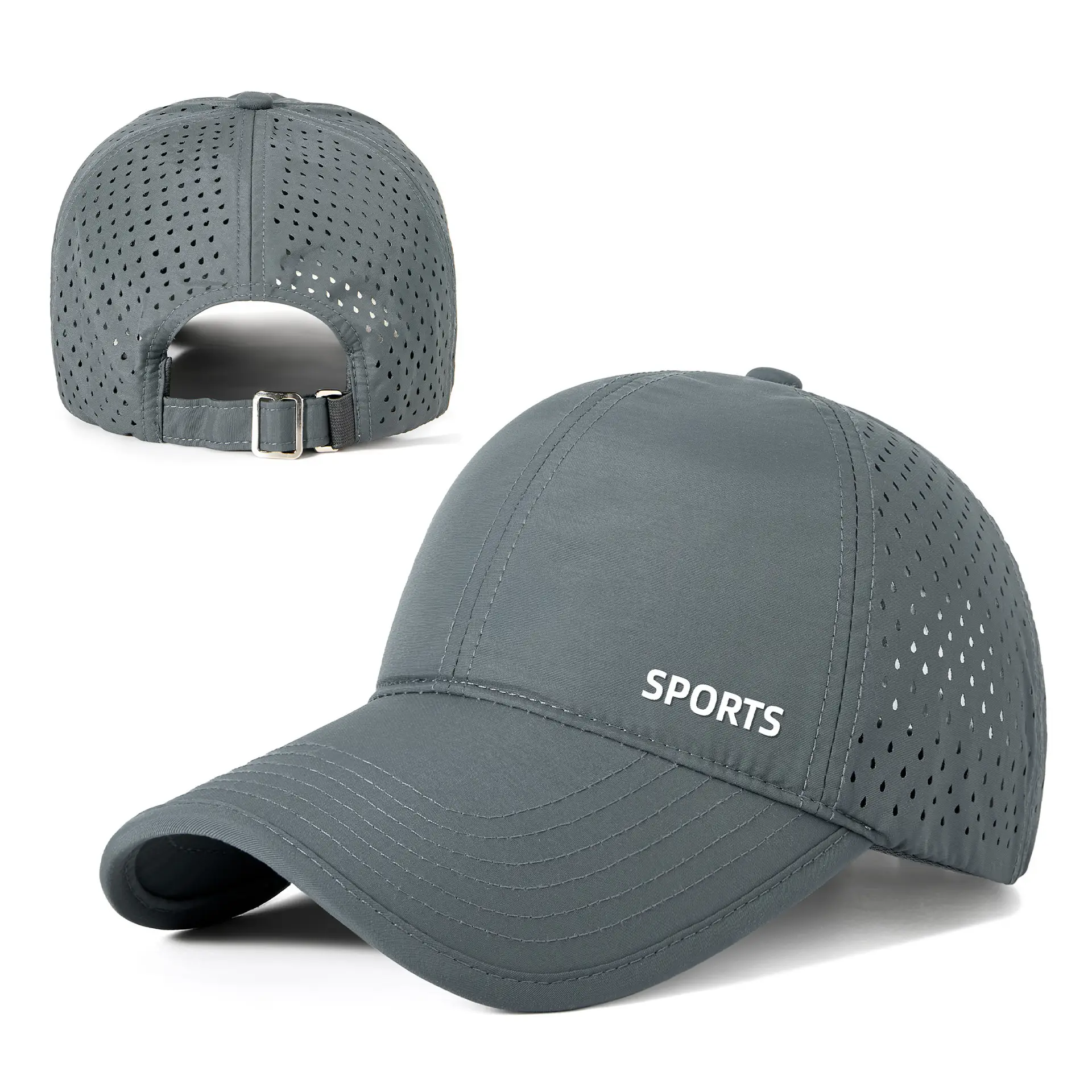 Men Sports Cap Grey Breathable UV Protective
