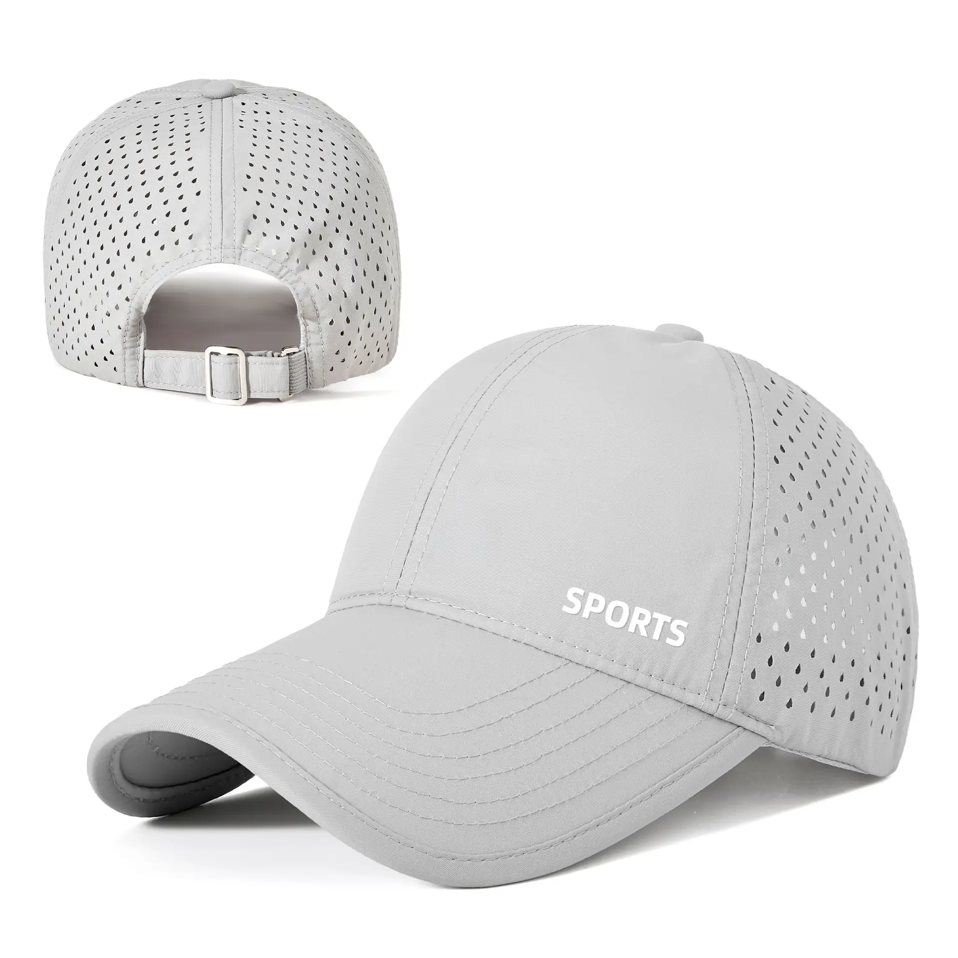 Men Sports Cap Grey Breathable UV Protective