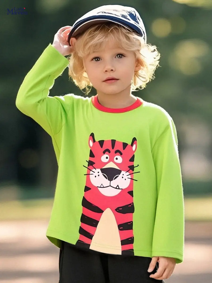 Little Maven Autum Cartoon T-Shirt for Boys - Image 2