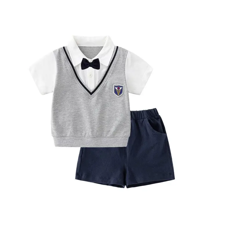 Boys Navy Bowtie Tee Summer Suit — feature 5