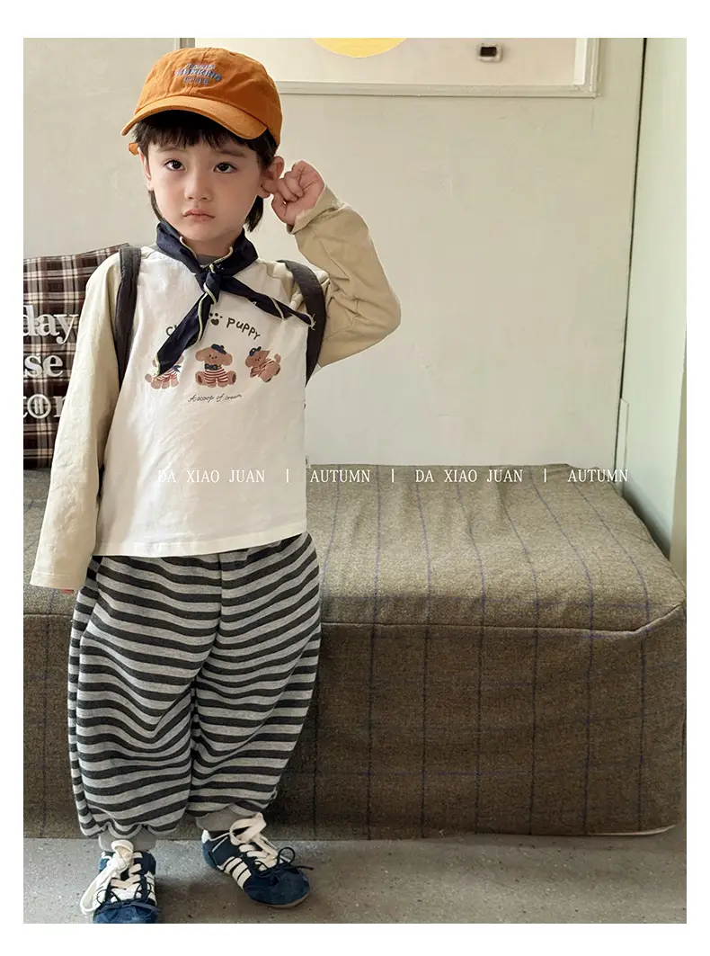Girls Raglan Sleeve T-Shirt Spring Autumn Color Blocking — feature 21
