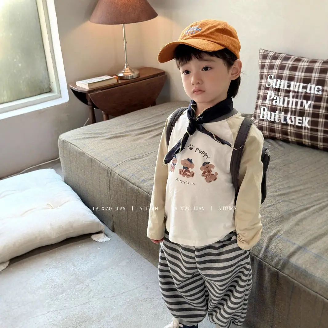 Girls Raglan Sleeve T-Shirt Spring Autumn Color Blocking — feature 22