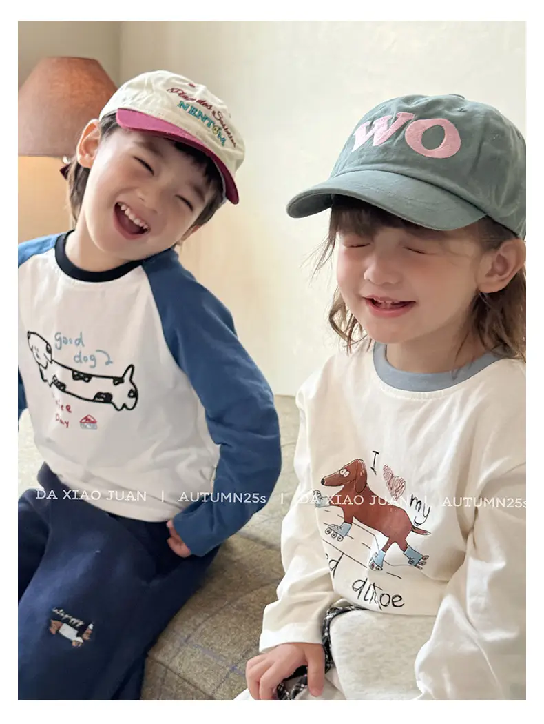 Girls Raglan Sleeve T-Shirt Spring Autumn Color Blocking — feature 28