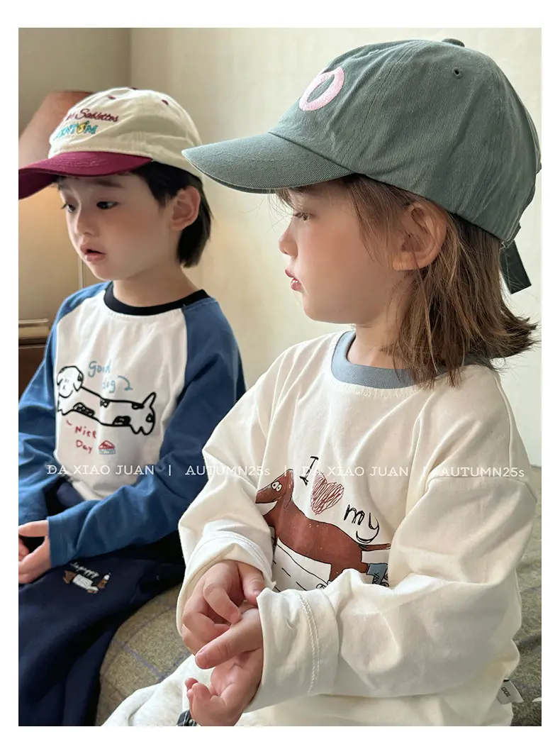 Girls Raglan Sleeve T-Shirt Spring Autumn Color Blocking — feature 29