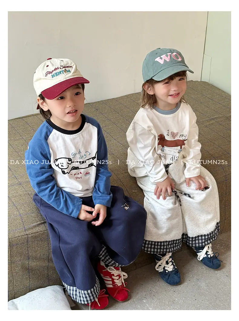 Girls Raglan Sleeve T-Shirt Spring Autumn Color Blocking — feature 31