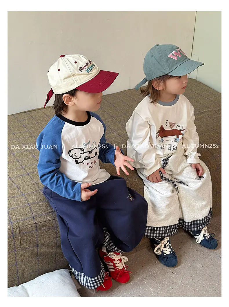 Girls Raglan Sleeve T-Shirt Spring Autumn Color Blocking — feature 32