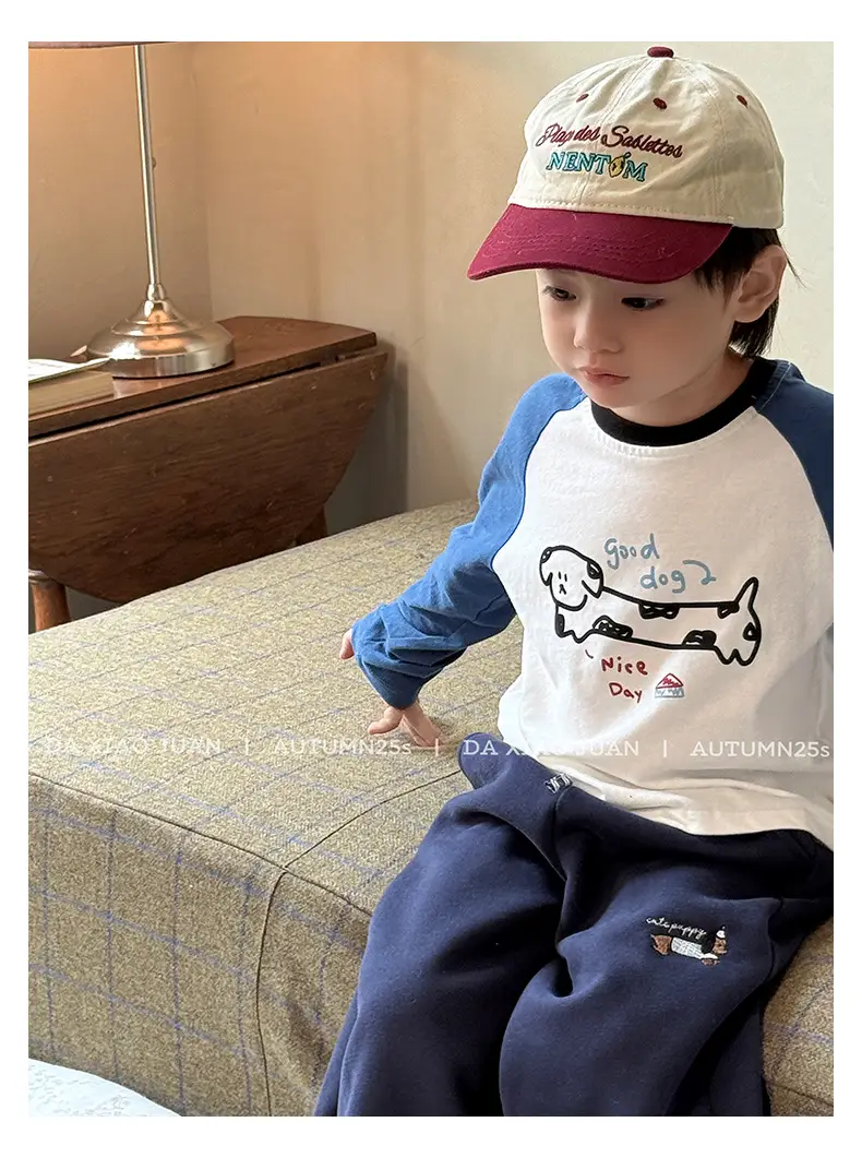 Girls Raglan Sleeve T-Shirt Spring Autumn Color Blocking — feature 33