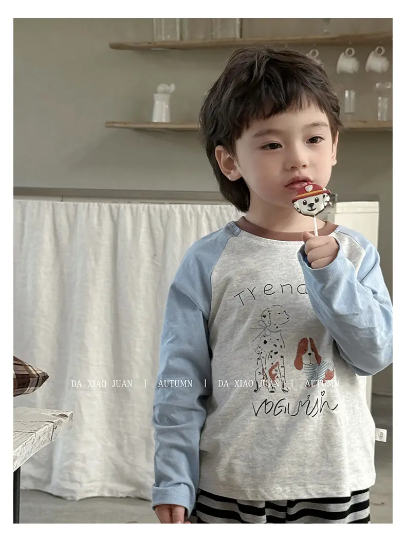 Girls Raglan Sleeve T-Shirt Spring Autumn Color Blocking — feature 36