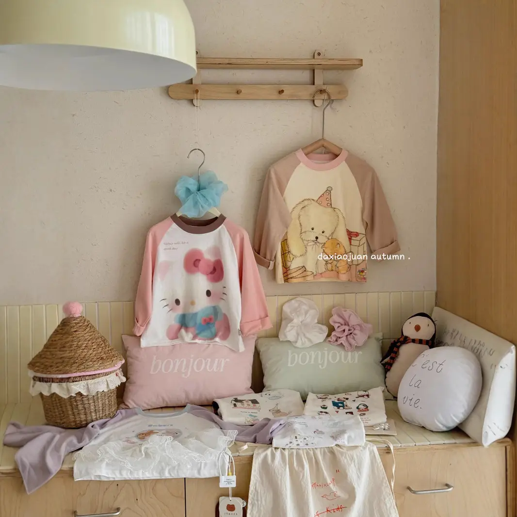 Girls Raglan Sleeve T-Shirt Spring Autumn Color Blocking — feature 41