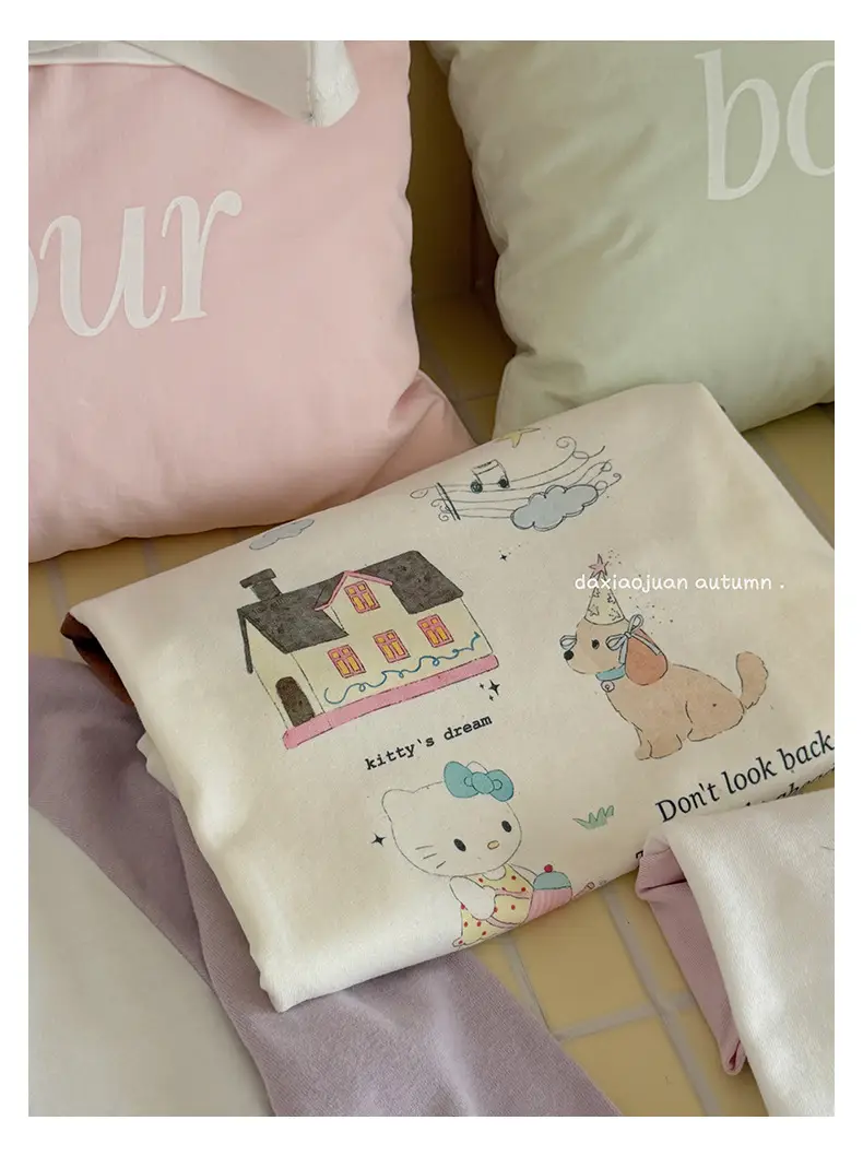Girls Raglan Sleeve T-Shirt Spring Autumn Color Blocking — feature 46