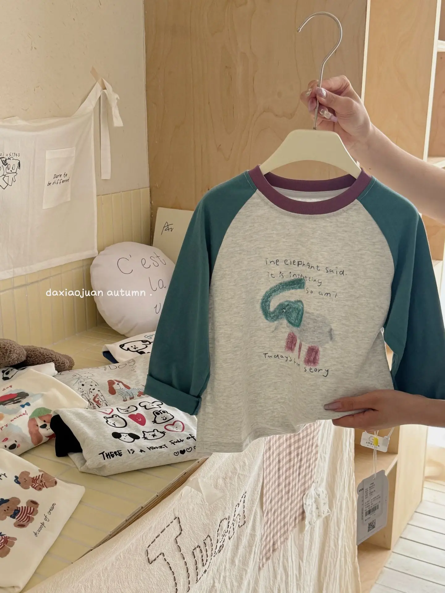 Girls Raglan Sleeve T-Shirt Spring Autumn Color Blocking - Image 11