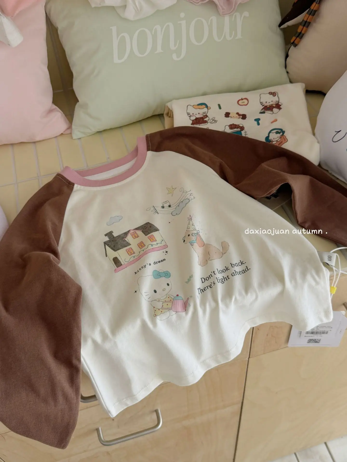 Girls Raglan Sleeve T-Shirt Spring Autumn Color Blocking - Image 13