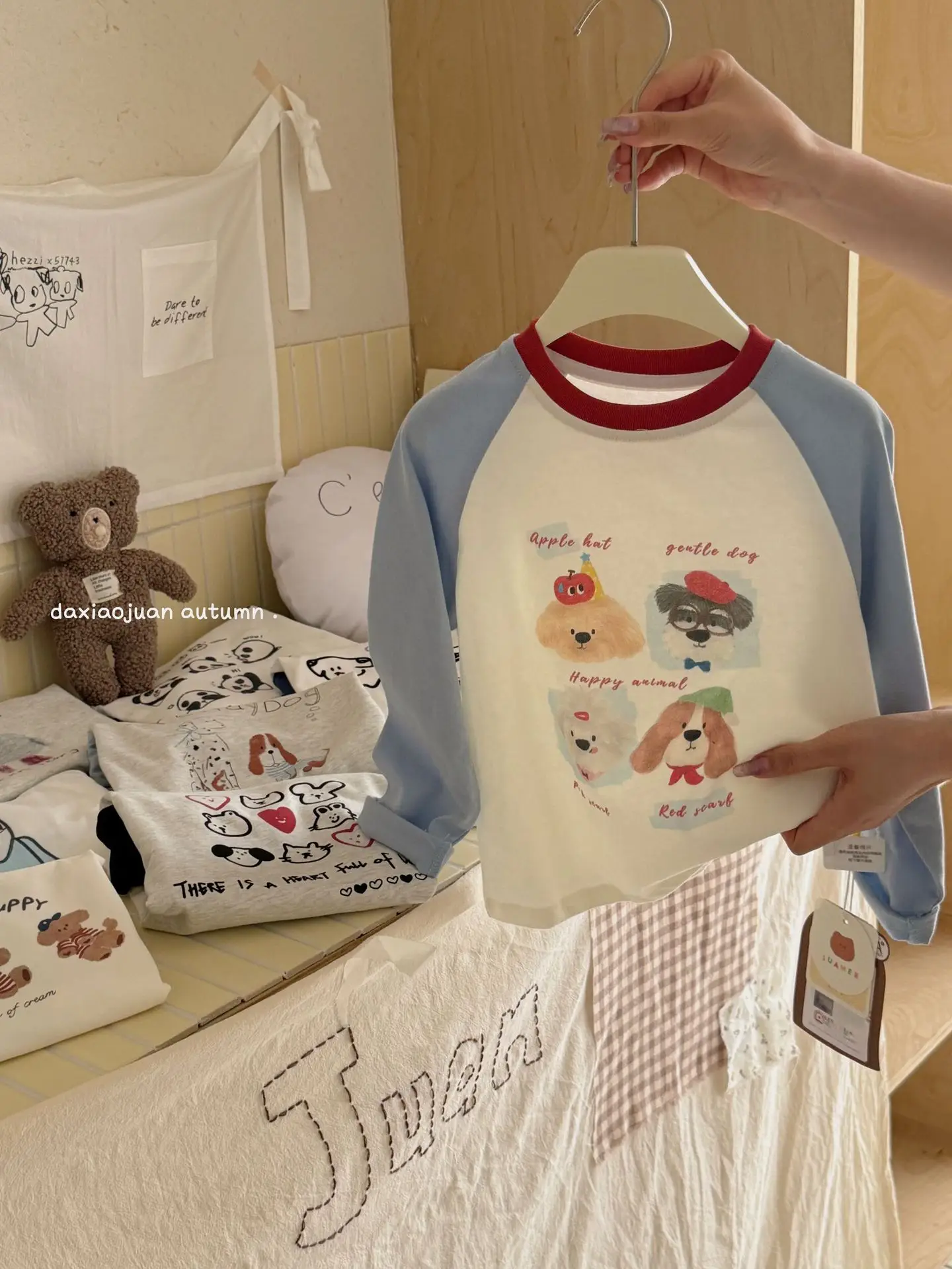 Girls Raglan Sleeve T-Shirt Spring Autumn Color Blocking - Image 2