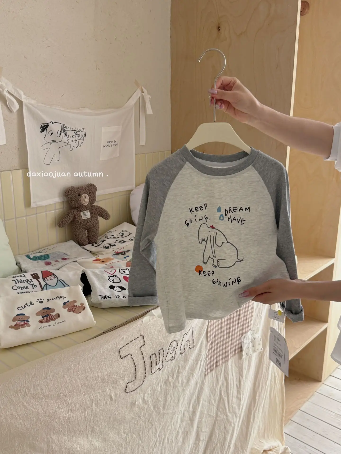 Girls Raglan Sleeve T-Shirt Spring Autumn Color Blocking - Image 3