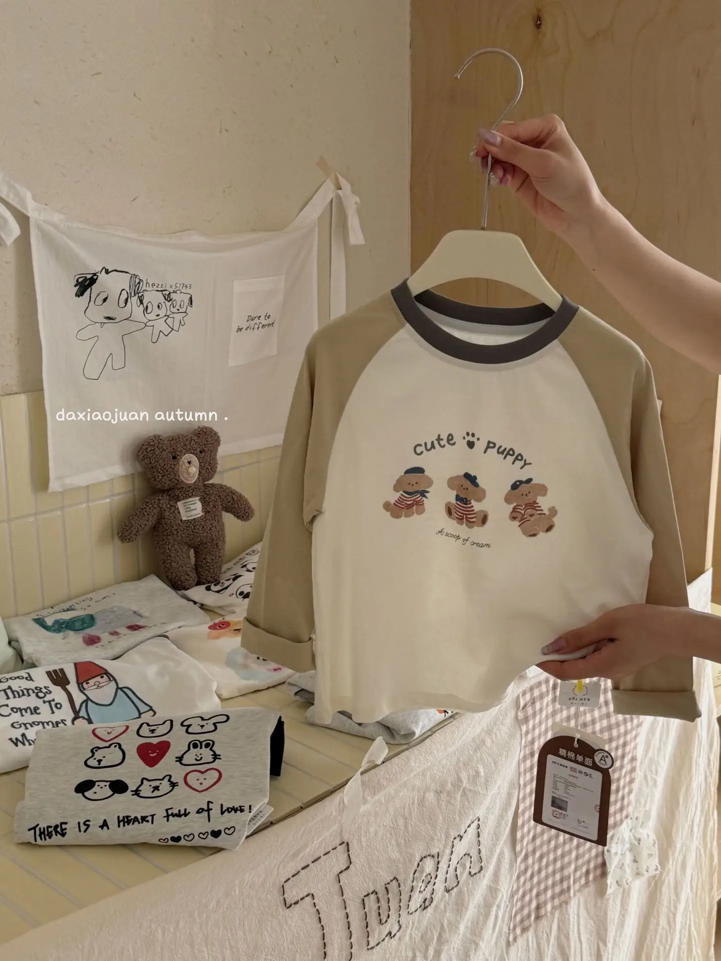 Girls Raglan Sleeve T-Shirt Spring Autumn Color Blocking - Image 4