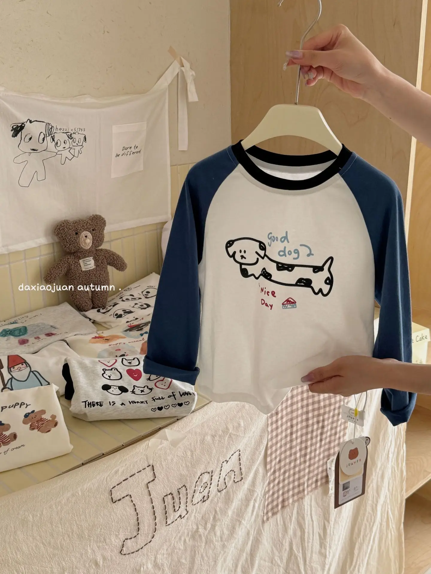 Girls Raglan Sleeve T-Shirt Spring Autumn Color Blocking - Image 5
