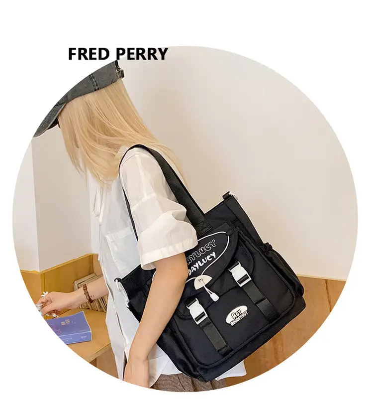 Women's Maroon Color-Blocking Tote Bag Large Capacity — feature 13