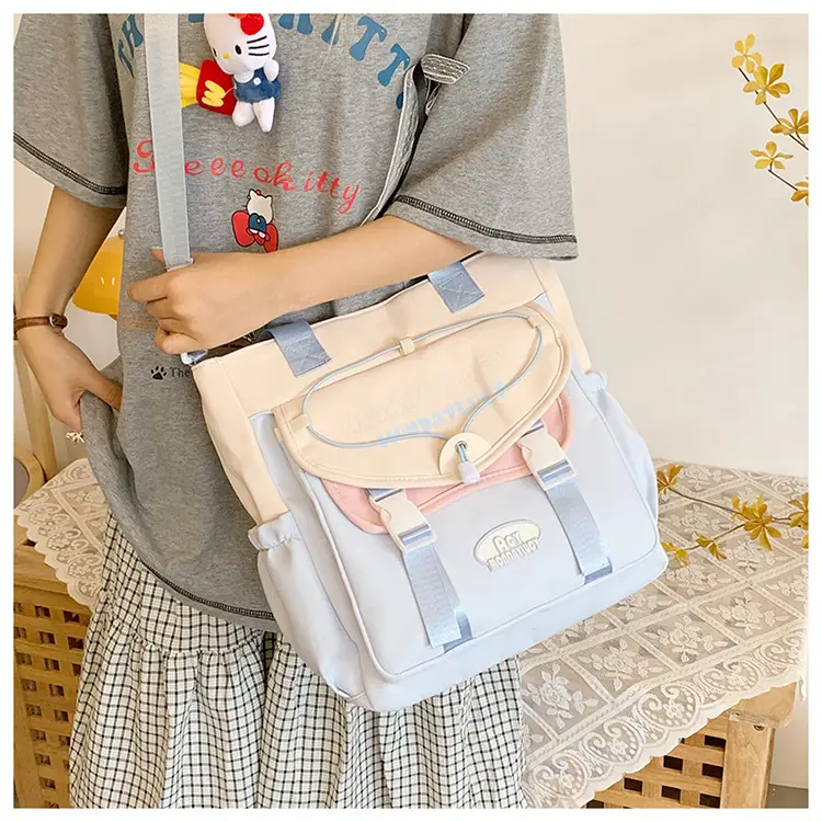 Women's Maroon Color-Blocking Tote Bag Large Capacity — feature 18