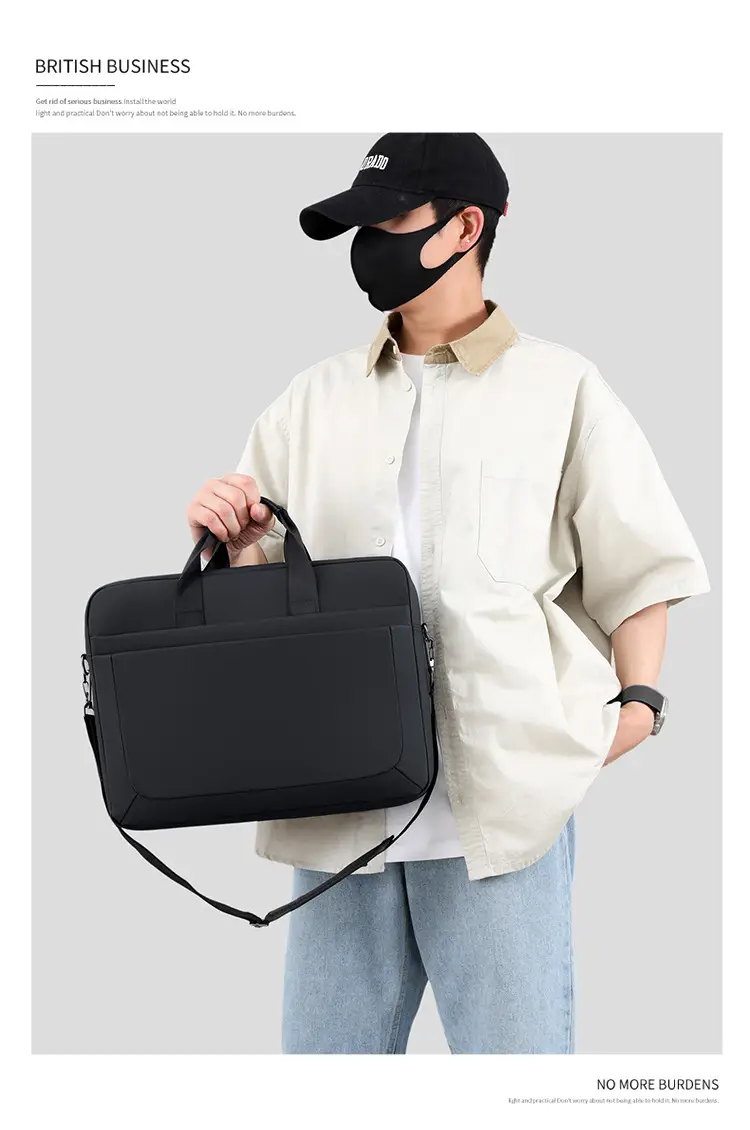 16.1inch Business Laptop Bag Black Shoulder Bag Large Capacity — feature 25