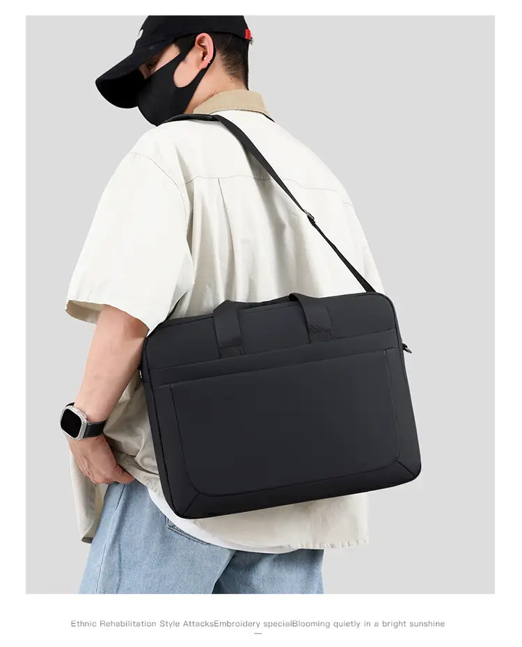 16.1inch Business Laptop Bag Black Shoulder Bag Large Capacity — feature 26