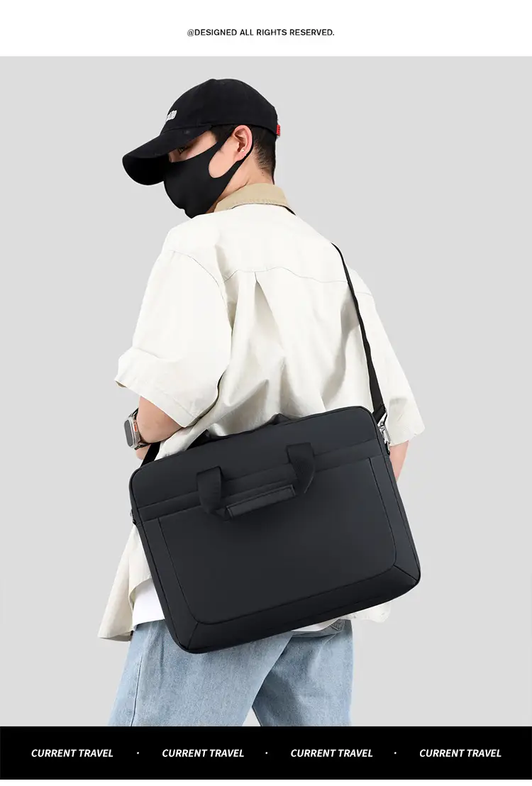16.1inch Business Laptop Bag Black Shoulder Bag Large Capacity — feature 28