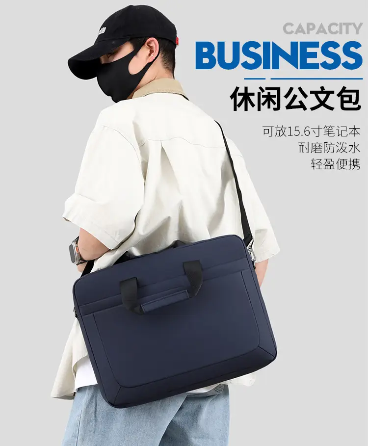 16.1inch Business Laptop Bag Black Shoulder Bag Large Capacity — feature 3