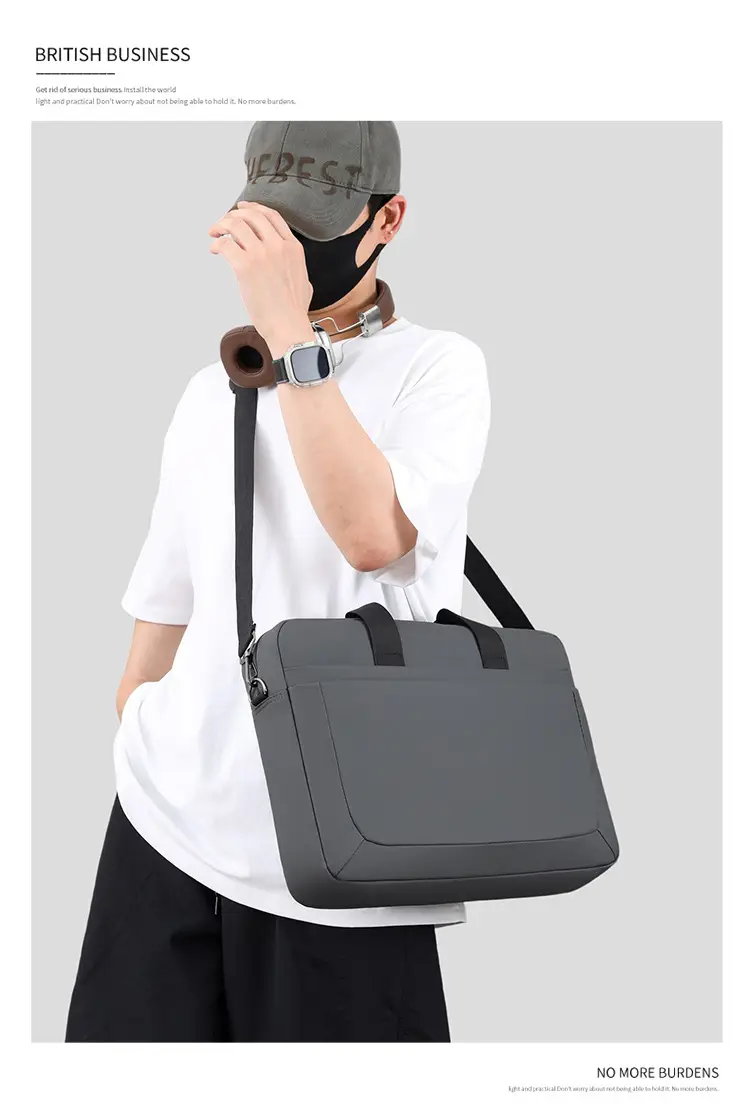 16.1inch Business Laptop Bag Black Shoulder Bag Large Capacity — feature 31