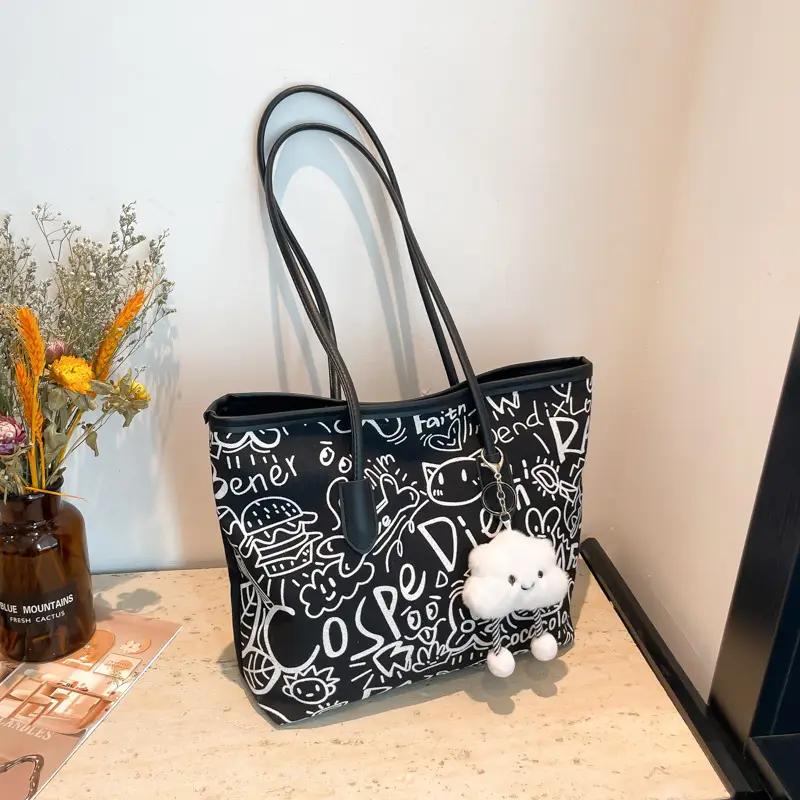 Korean Style Graffiti Tote Bag for Women - Image 4