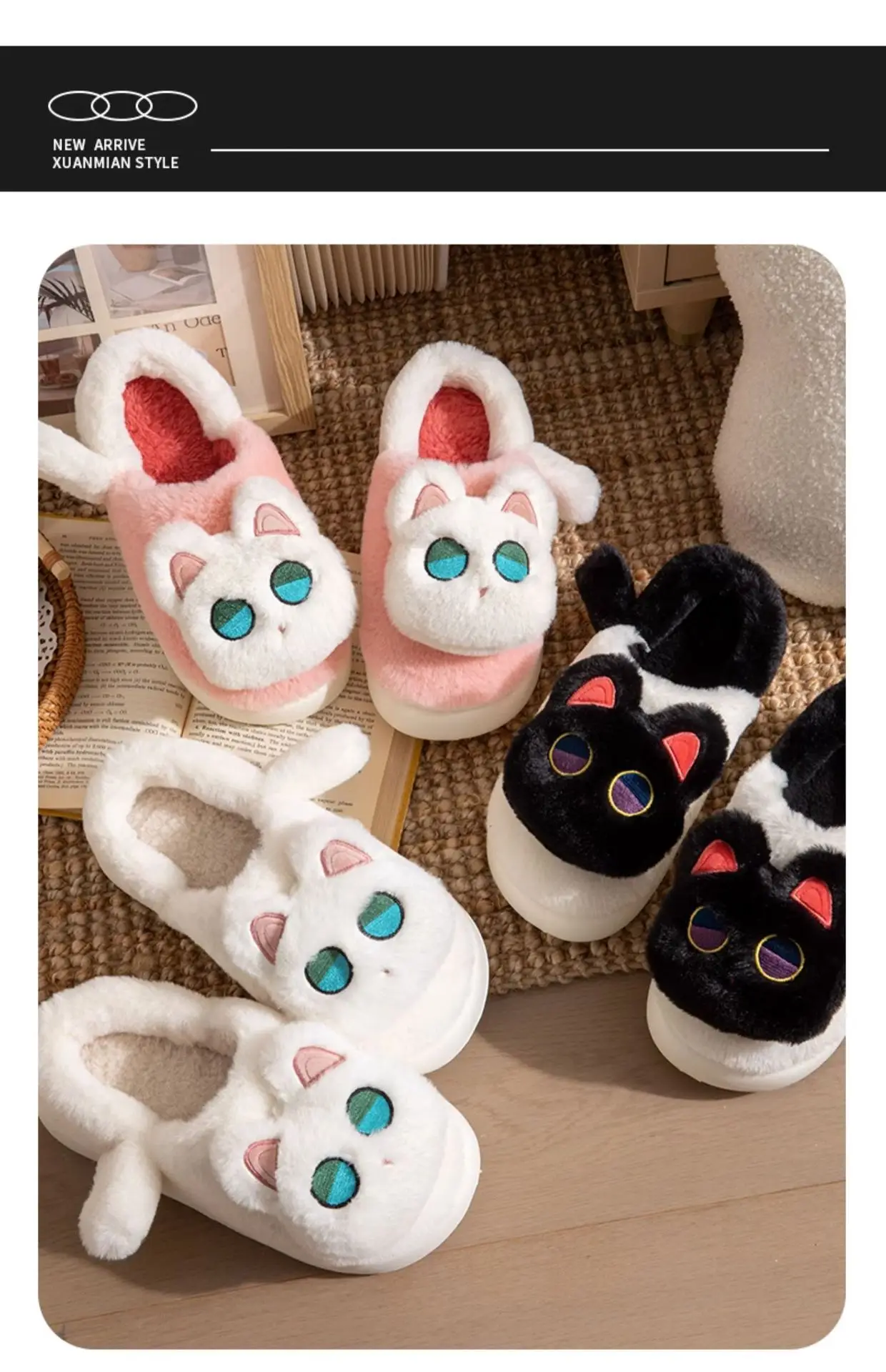 Cartoon Cartoon Slippers Women Winter Warm Plush — feature 12