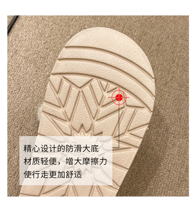 Women Cotton Faux Fur Slippers Winter Warm Indoor Non-Slip — feature 8