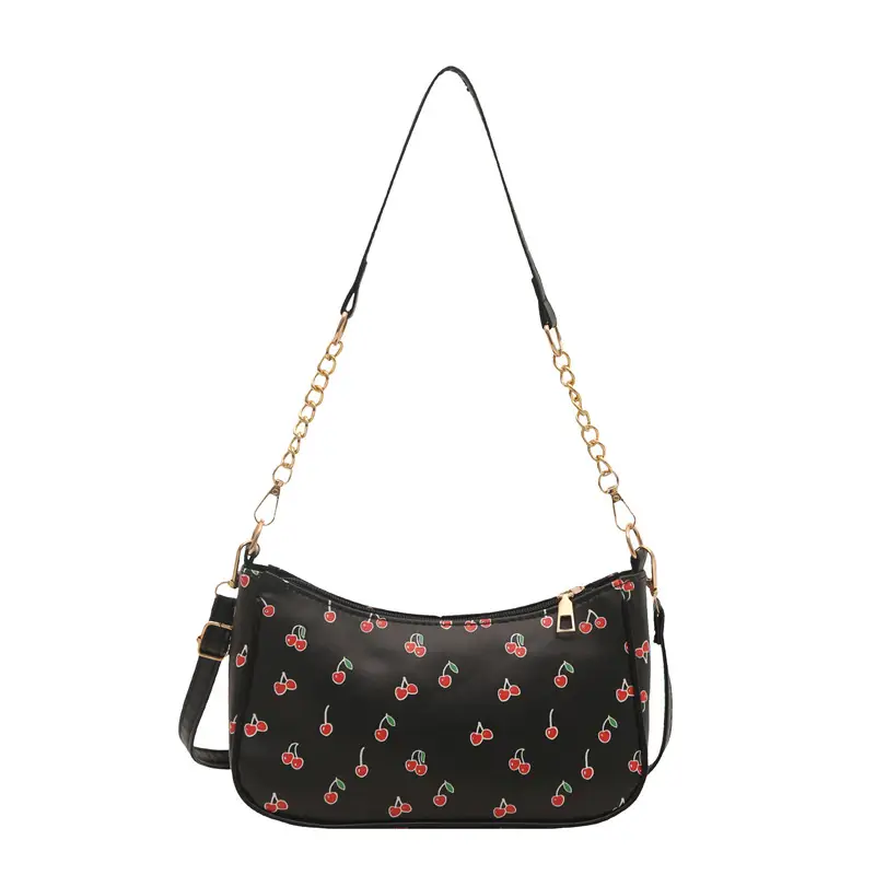Sweet Cherry Print Shoulder Bag for Women