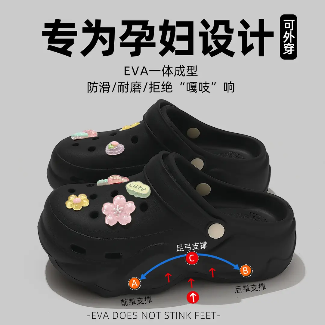 Women's Clogs with Cloud-Like Arch Support, Eva Thick-Soled Height-Increasing Slippers, Women's High-Heeled Sandals Wholesale - Image 4