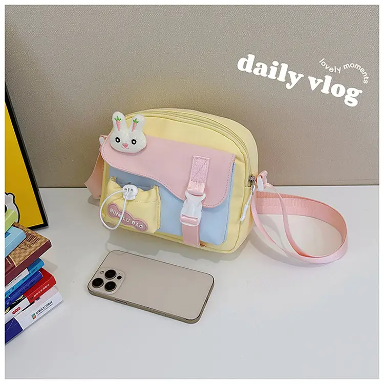 Korean Style Cute Crossbody Bag for Women Pink Grey — feature 10