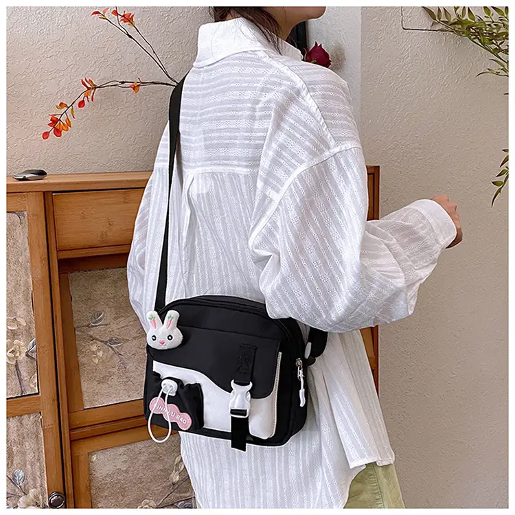 Korean Style Cute Crossbody Bag for Women Pink Grey — feature 11