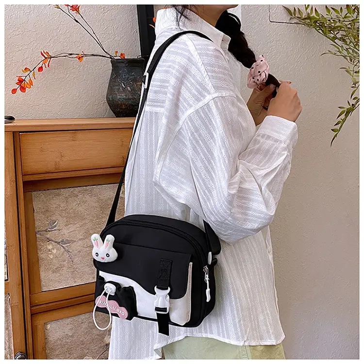Korean Style Cute Crossbody Bag for Women Pink Grey — feature 12