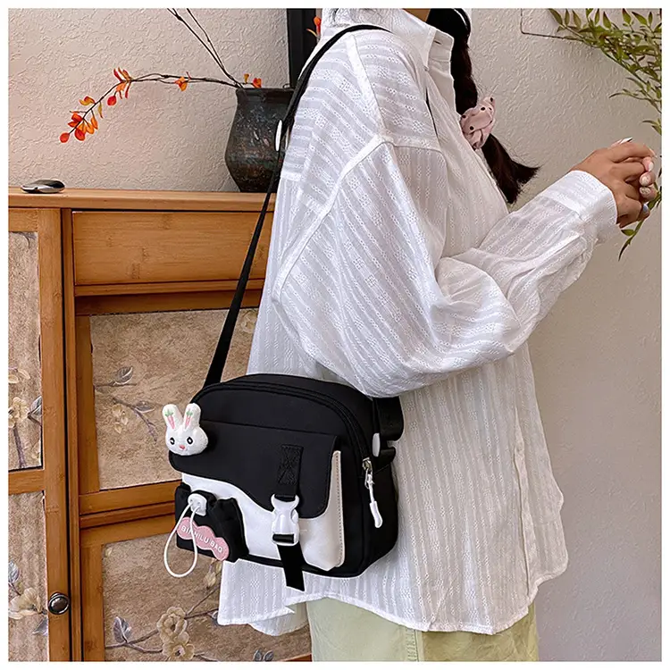 Korean Style Cute Crossbody Bag for Women Pink Grey — feature 13