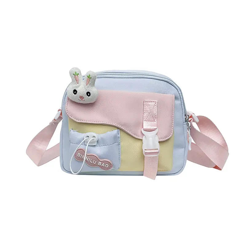 Korean Style Cute Crossbody Bag for Women Pink Grey