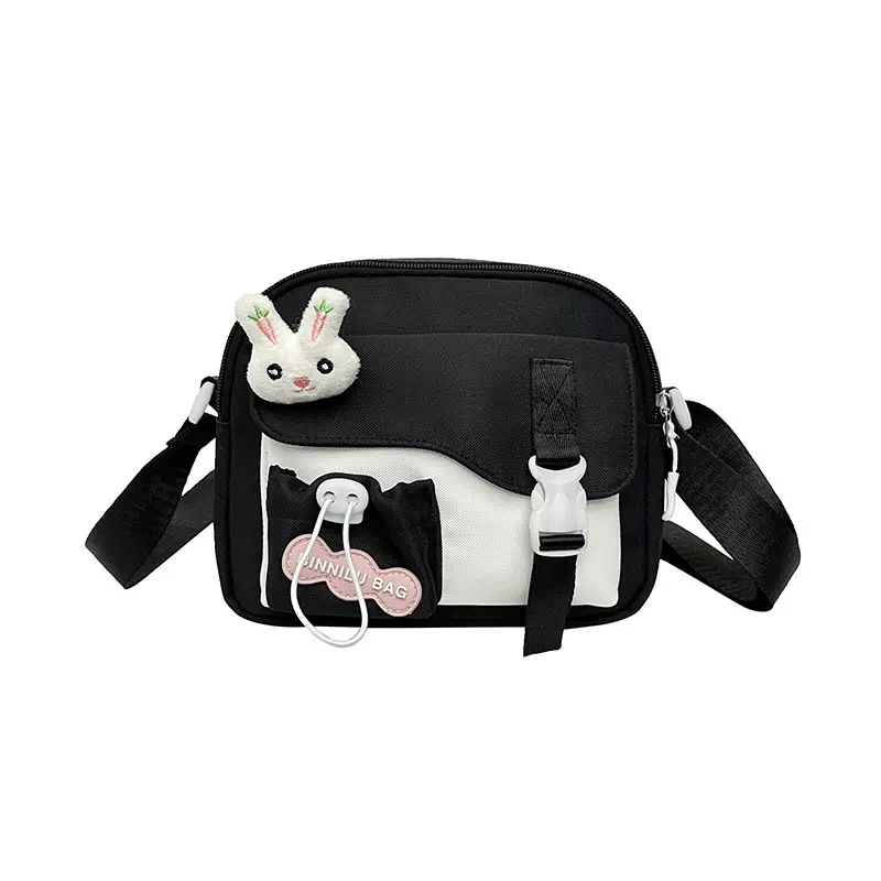 Korean Style Cute Crossbody Bag for Women Pink Grey