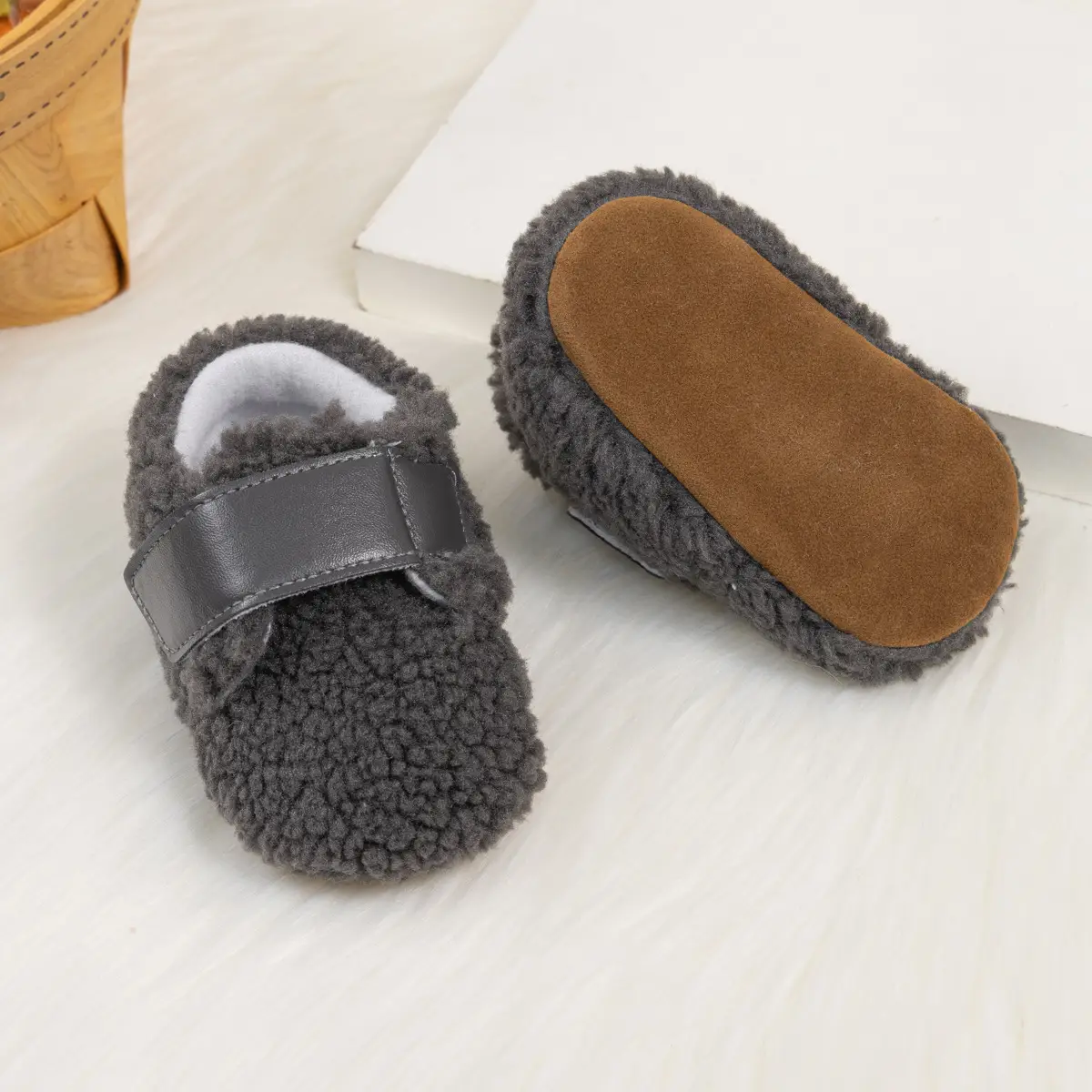 Winter Baby Shoes Soft Fleece Velcro Toddlers — feature 13