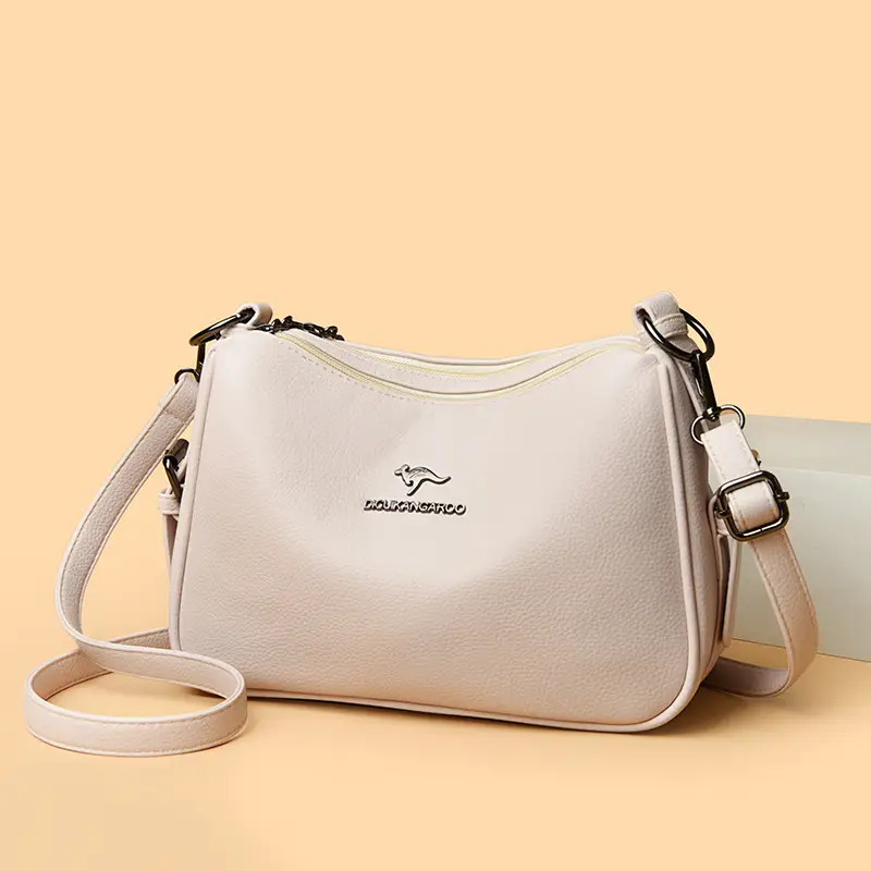 Black Leather Crossbody Bag for Women with Logo Print - Image 9