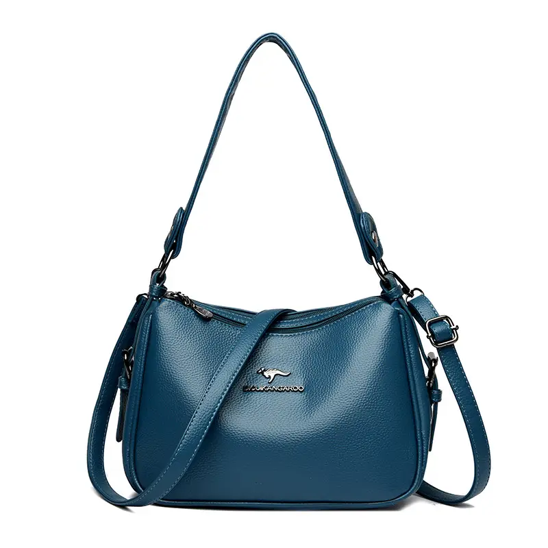 Black Leather Crossbody Bag for Women with Logo Print - Image 10