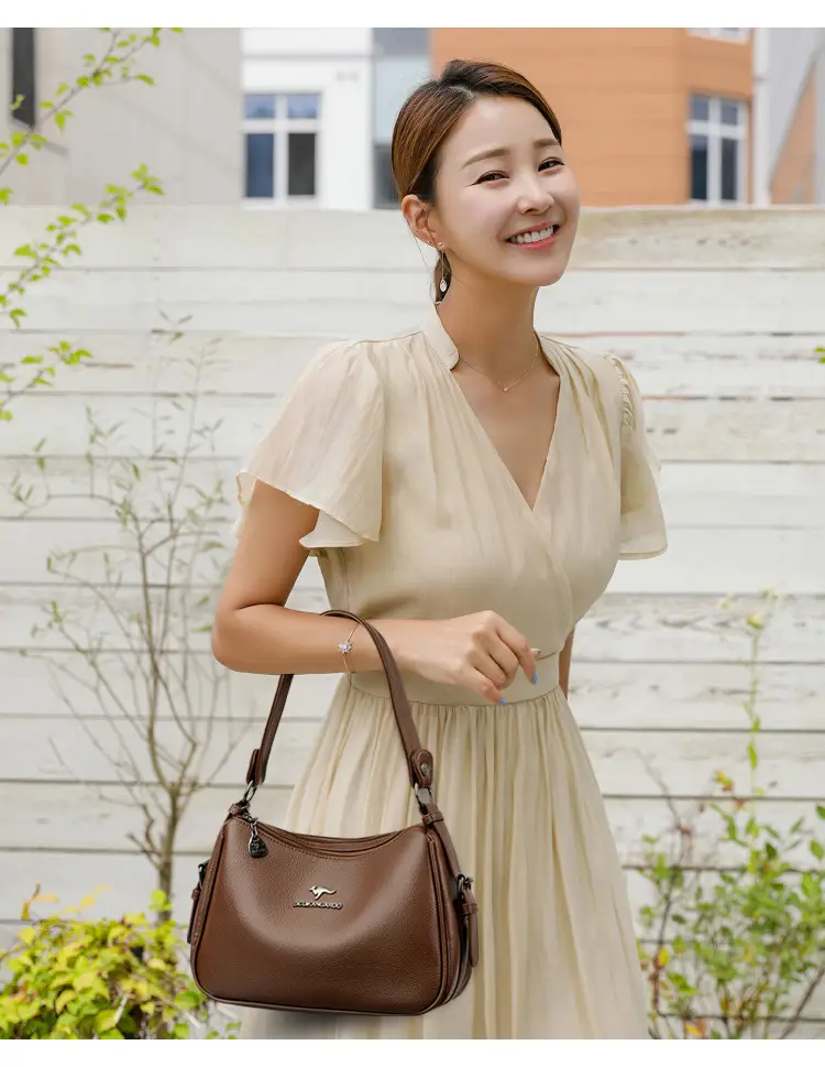 Black Leather Crossbody Bag for Women with Logo Print — feature 16