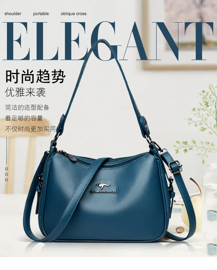 Black Leather Crossbody Bag for Women with Logo Print — feature 5