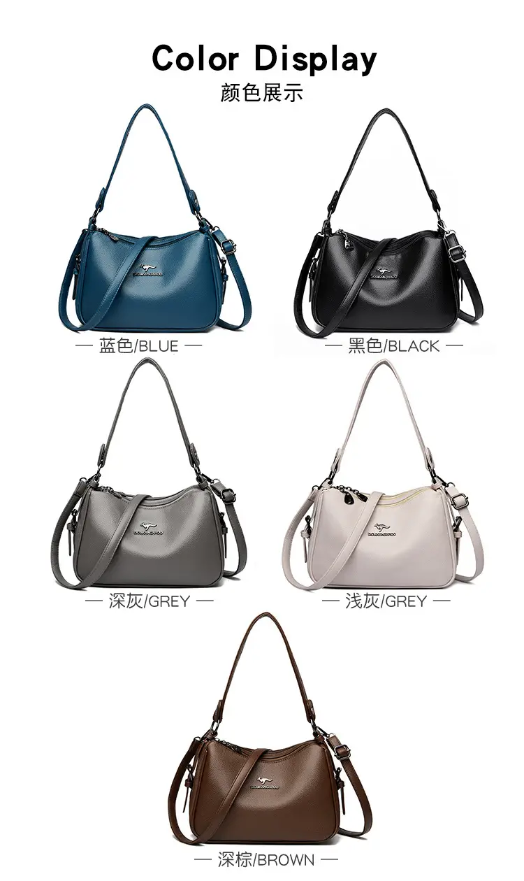 Black Leather Crossbody Bag for Women with Logo Print — feature 8