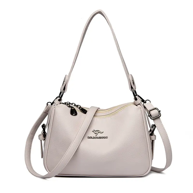Black Leather Crossbody Bag for Women with Logo Print - Image 4