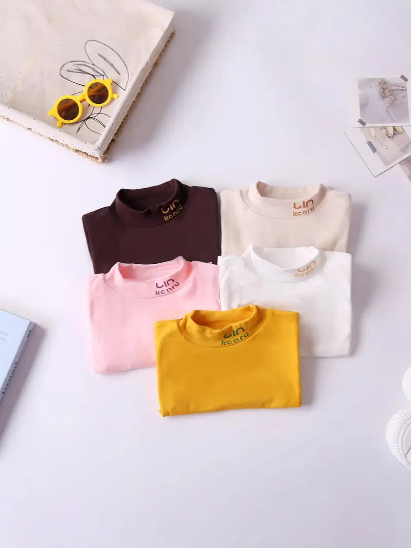 Girls' White Long Sleeve Turtleneck Top - Image 8