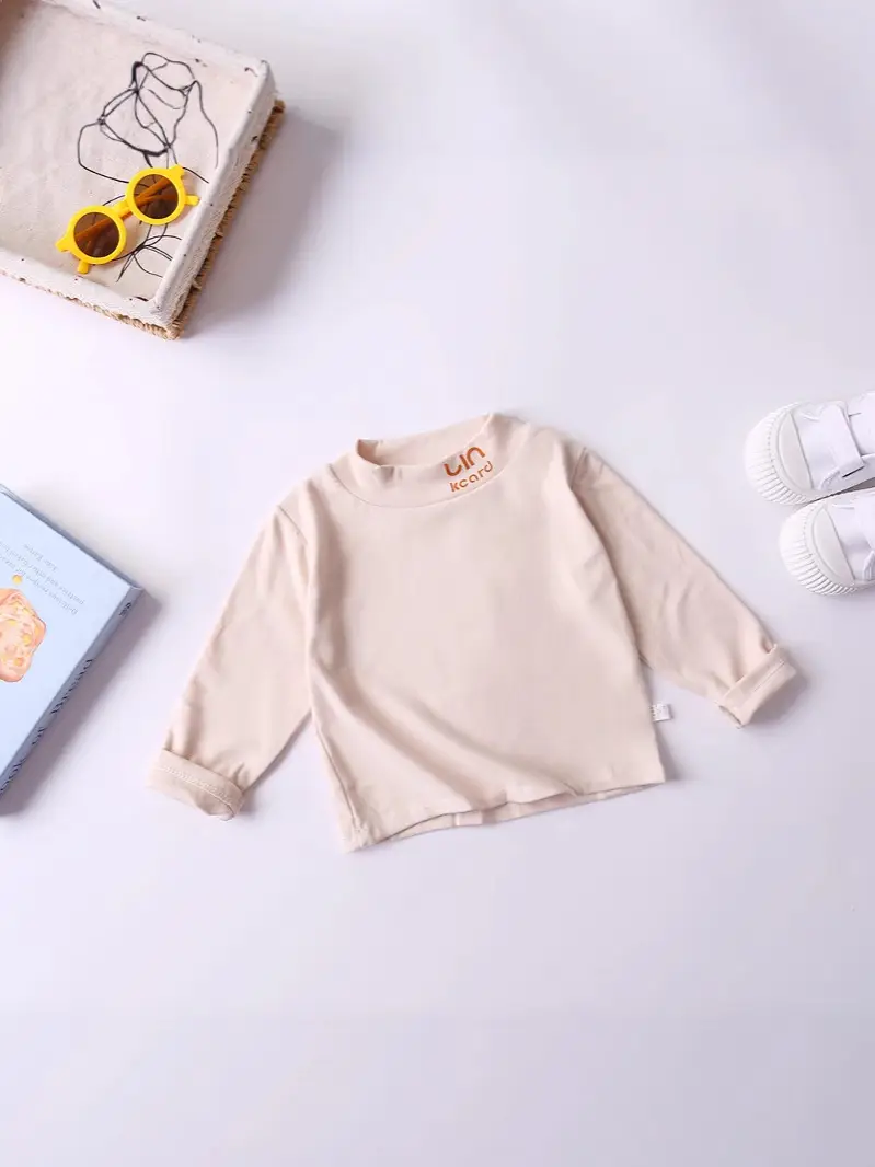 Girls' White Long Sleeve Turtleneck Top - Image 9